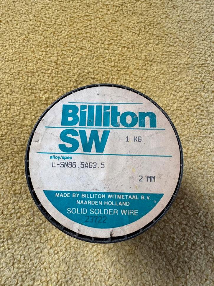 1 kg Billiton SW Zilversoldeer L-SN96.5AG3.5 2mm, Hobby en Vrije tijd, Elektronica-componenten, Nieuw, Ophalen of Verzenden