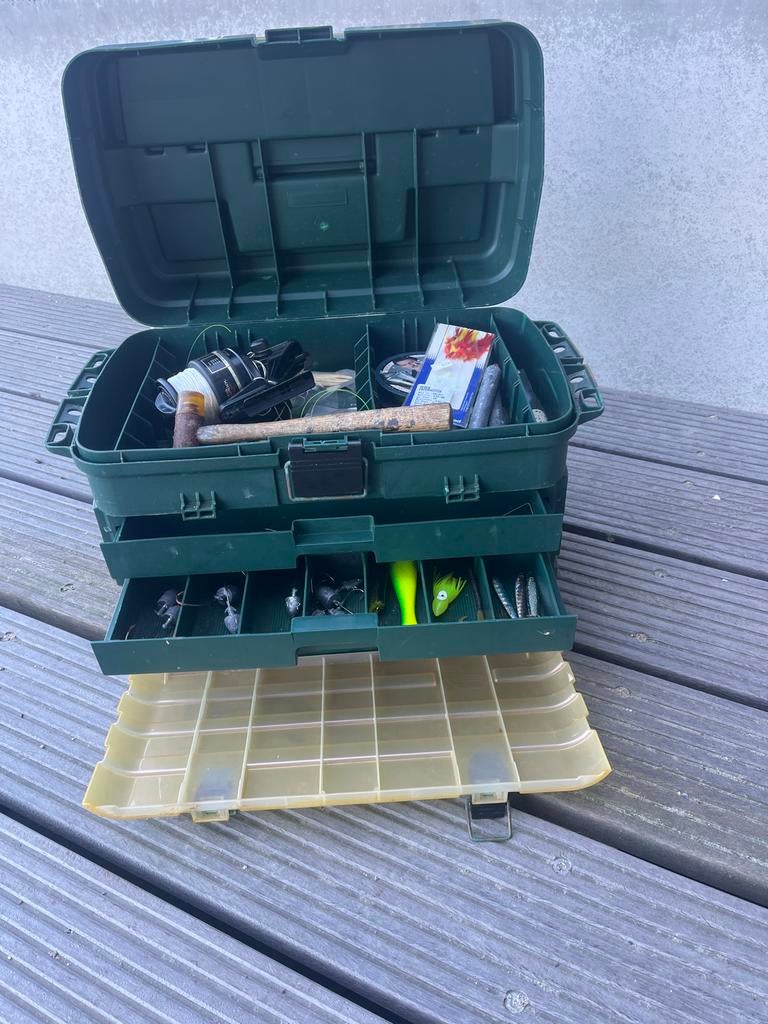 Plano viskist met zeevis materiaal, Ophalen, Gebruikt, Koffer of Tas