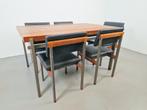 5 PALI Eetkamerstoelen & Tafel Louis van Teeffelen Wébé 1960, Ophalen, N, Vintage, 4 tot 6 stoelen