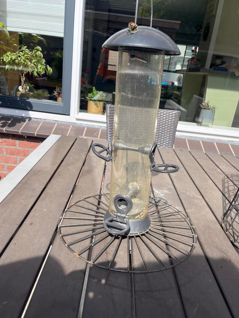 Vogel voederhuisje met beschermkooi voedersilo, Tuin en Terras, Ophalen, Gebruikt