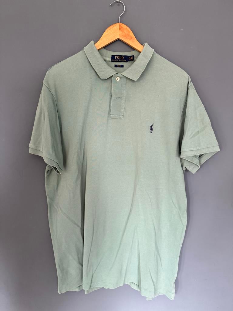 Ralph Lauren Polo Shirt Groen Maat XXL Slim Fit, Ophalen of Verzenden, Gedragen, Overige maten, Groen