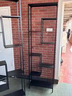 SET VAN 2 ZWARTE OPEN KASTEN METAAL INDUSTRIEEL, Ophalen, Gebruikt