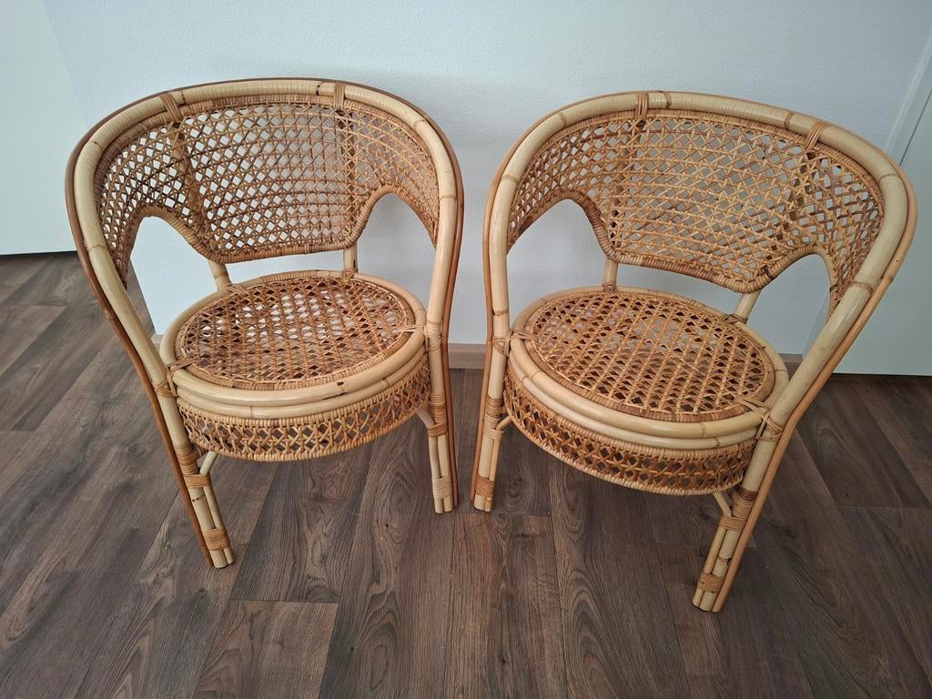 Set van 2 rotan stoelen, Huis en Inrichting, Stoelen, Ophalen