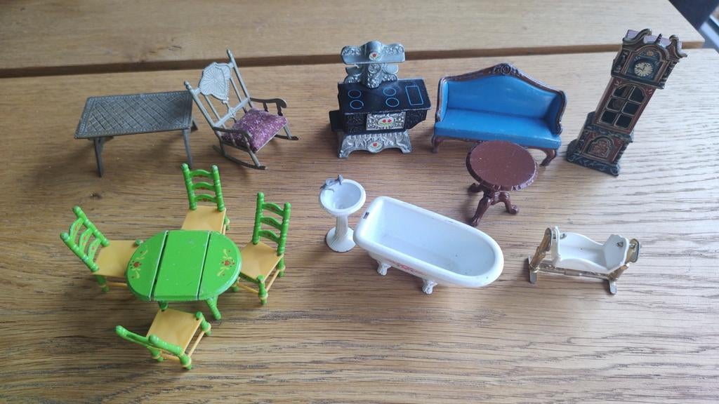 Vintage Metalen Poppenhuis Miniaturen/Meubeltjes, Ophalen of Verzenden, Gebruikt, Decoratie