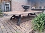 Stoere Azobé Tuintafel/Salontafel met Gietijzeren Poten, Tuin en Terras, Tuintafels, Ophalen, Gebruikt, Rechthoekig, Hout