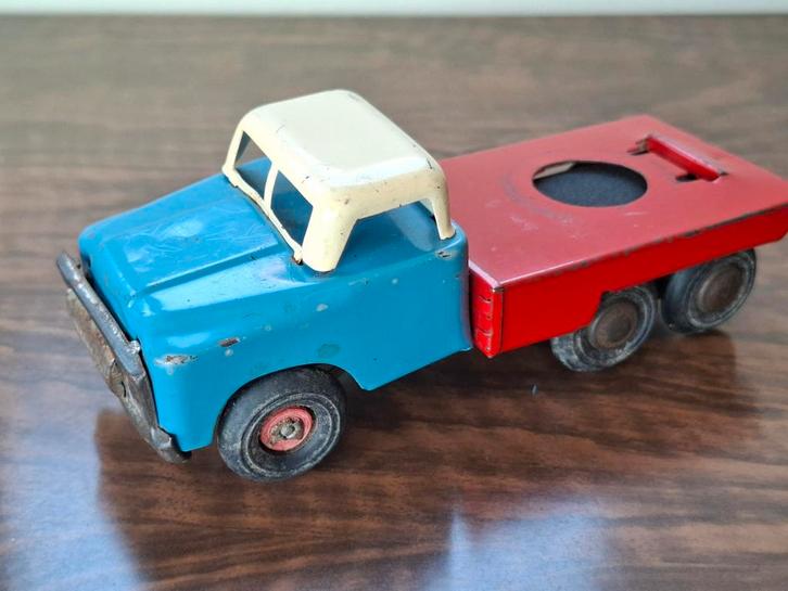 Vintage blikken vrachtauto - Speelgoed, Antiek en Kunst, Antiek | Speelgoed, Ophalen of Verzenden