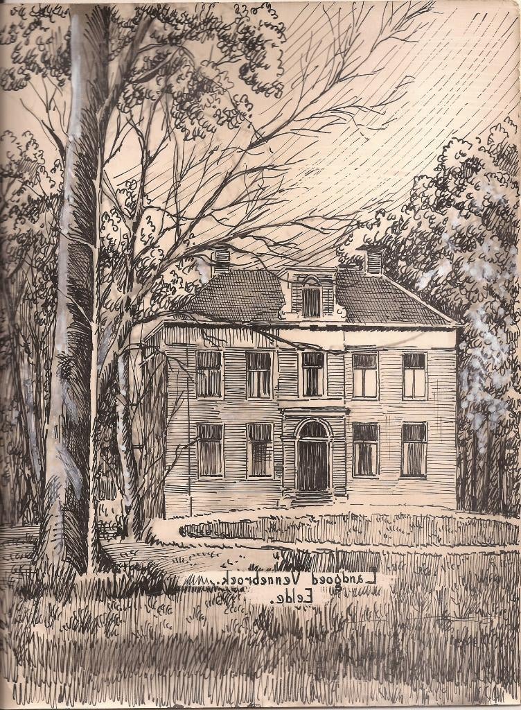 Eelde Landgoed Vennebroek Tekening Sievers 1948, Ophalen of Verzenden