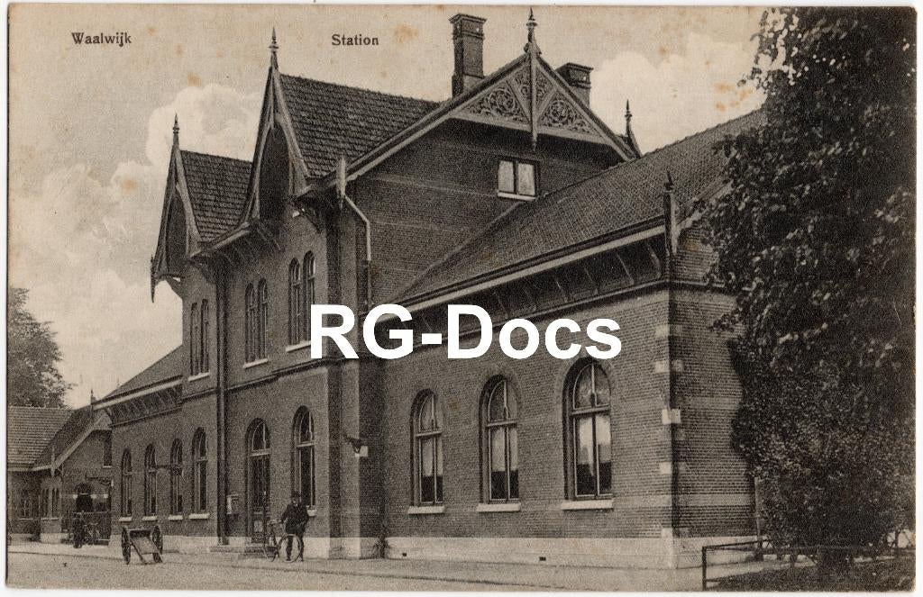 Ansichtkaart - Briefkaart Trein Station Waalwijk - 1918, Ophalen of Verzenden, Voor 1920, Gelopen, Noord-Brabant