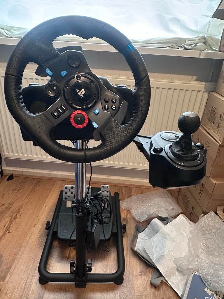 Logitech G29 met schakelpook op standaard, Ophalen of Verzenden, Gebruikt, Stuur of Pedalen, PlayStation 4