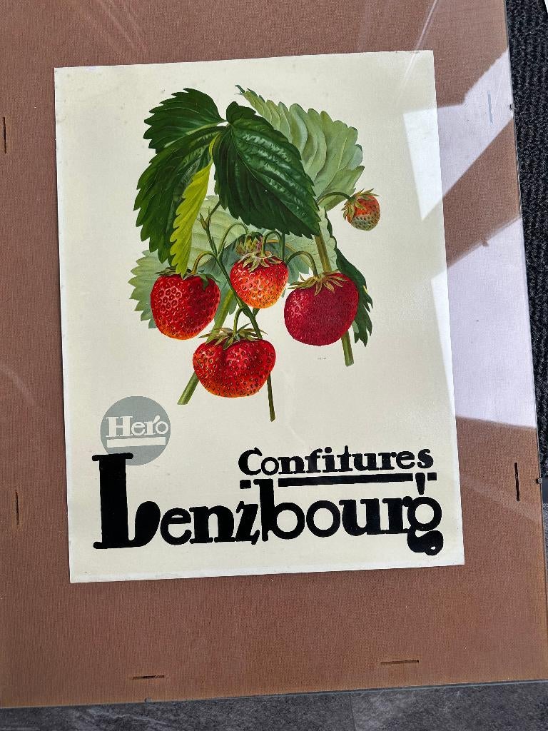 Stokoude originele Hero Lenzbourg Confitures poster., Verzamelen, Merken en Reclamevoorwerpen, Ophalen of Verzenden, Gebruikt