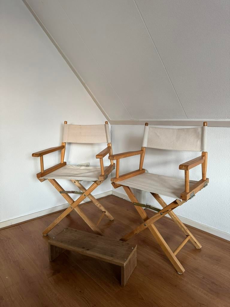 2x regisseursstoelen (canvas/hout), Ophalen, Zo goed als nieuw, Hout