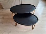 2 zwarte salontafels met messing poten, Gebruikt, 50 tot 100 cm, Overige materialen, Minder dan 50 cm