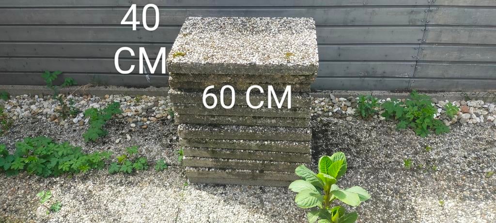 Gratis af te halen: 44 gebruikte terrastegels (40x60cm), Tuin en Terras, Tegels en Klinkers, Ophalen, Gebruikt, 10 m² of meer