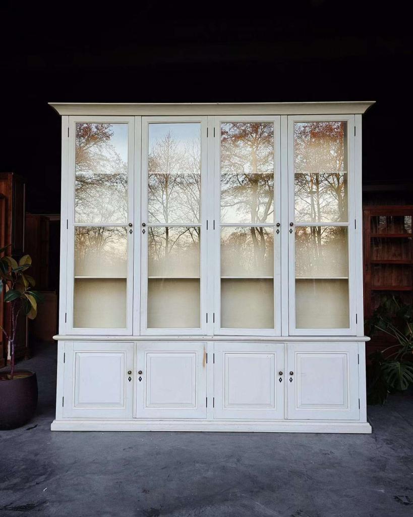 Hoge franse vitrinekast | Oude buffetkast #2541, Niet ingevuld, Met plank(en), 200 cm of meer, Niet ingevuld