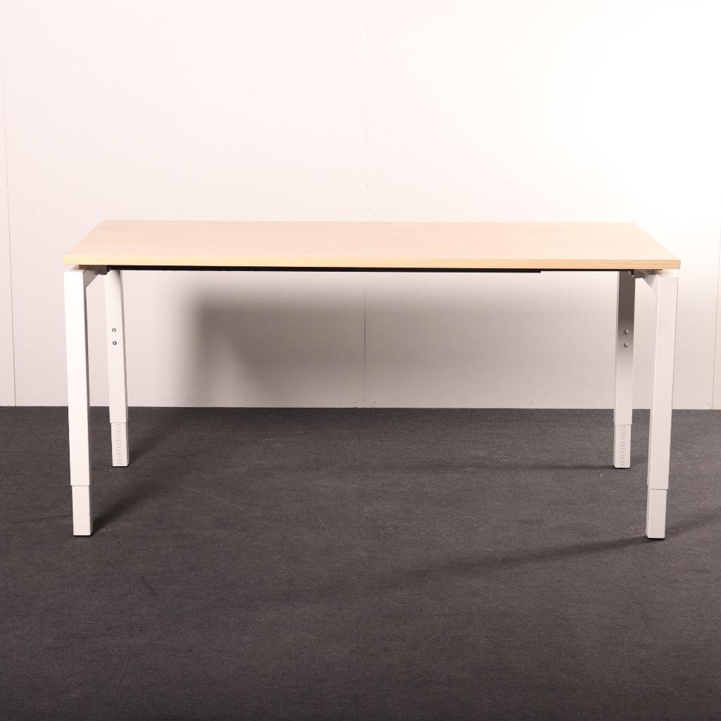 Instelbaar bureau N-poot 160x80cm met NIEUW blad 62-86cm, Ophalen of Verzenden, In hoogte verstelbaar, Gebruikt