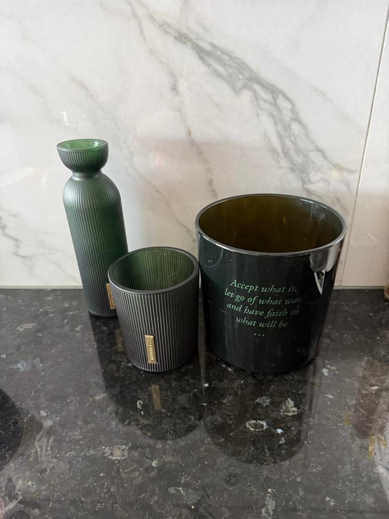 Rituals Groene Glazen Vazen/Potten Set, Huis en Inrichting, Woonaccessoires | Vazen, 50 tot 75 cm, Ophalen of Verzenden, Groen