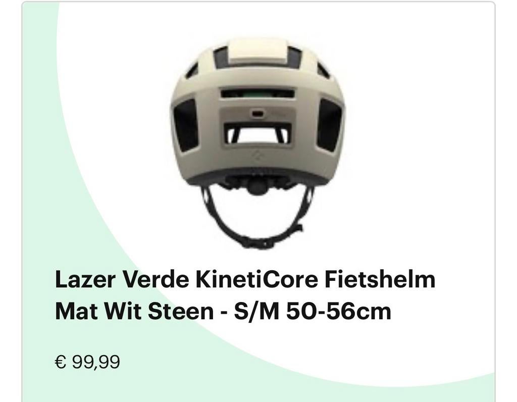 Lazer Verde KinetiCore Fietshelm Mat Wit Steen S/M 50-56cm, Fietsen en Brommers, Fietsaccessoires | Fietshelmen, Ophalen of Verzenden