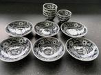 Teadrinker zwart 6 mini kommetjes met schotels Societe, Ophalen of Verzenden