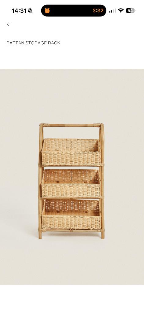 Zara opberg mandje, Ophalen, Gebruikt, Mand, Riet