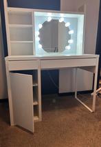 Mooi wit ikea bureau/kaptafel micke met spiegel!, Ophalen, Gebruikt, Bureau