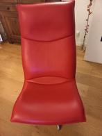 Rode leren draaistoel/ligstoel - Verstelbaar!, Huis en Inrichting, Stoelen, Ophalen, Gebruikt, Metaal, Rood