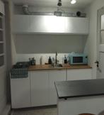 Complete keuken met inductieplaat, koelkast, inbouwspoelbak, Overige typen, Overige materialen, Gebruikt, Wit