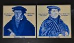 Maarten luther johannes calvijn delfsblauw tegeltje tegel, Antiek en Kunst, Ophalen of Verzenden