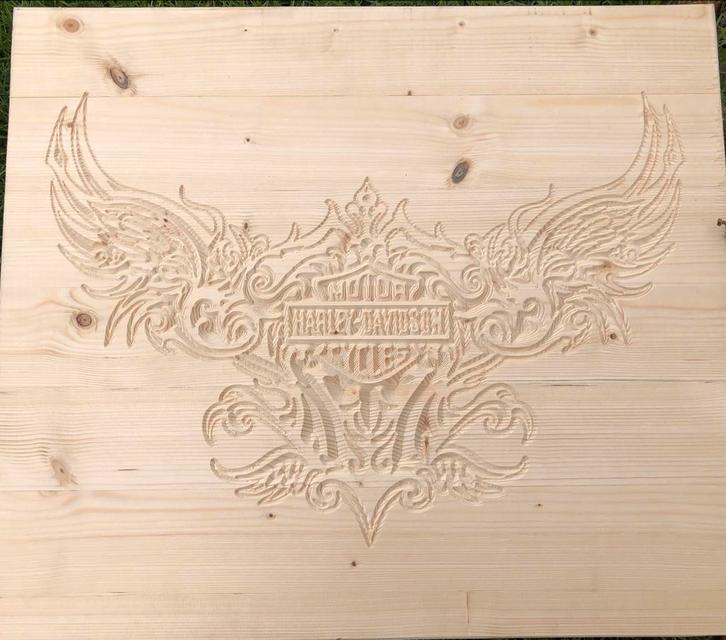 Harley Davidson Wanddecoratie - Hout, 48x56cm, Huis en Inrichting, Woonaccessoires | Wanddecoraties, Nieuw, Ophalen