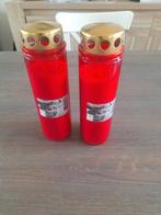 2x herdenkingslicht / grafkaars met elk 90 branduren, Ophalen of Verzenden, Overige materialen, Minder dan 25 cm