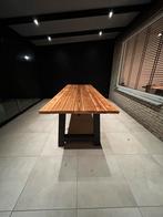 Douglas houten buitentafel met stalen onderstel 300x100, Ophalen, Zo goed als nieuw, Veranda