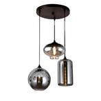 HANGLAMP SMOKE GLASS 3 LICHT MIX ERIC KUSTER VAN 299€ NU 99€, Ophalen of Verzenden, Nieuw, 75 cm of meer