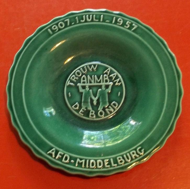 wandbord ANMB Afd. Middelburg - jubileum 1907-1 juli-1957, Antiek en Kunst, Antiek | Wandborden en Tegels, Ophalen of Verzenden