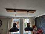 2 x hanglamp industrieel/ modern grijs/ hout z.g.a.n, Huis en Inrichting, Ophalen, Zo goed als nieuw, Hout, Minder dan 50 cm
