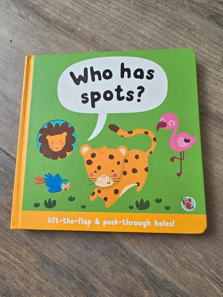Wie heeft stippen? - Flapjesboek voor peuters, Boeken, Kinderboeken | Baby's en Peuters, Zo goed als nieuw, 1 tot 2 jaar, Uitklap-, Voel- of Ontdekboek