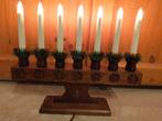 VINTAGE KERST KANDELAAR HOUTEN RETRO PHILIPS 60 70 EIKEN, Ophalen of Verzenden, Zo goed als nieuw