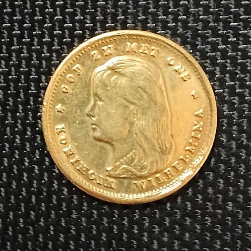 Doublé Gouden naslag tientje 10 Gulden Wilhelmina 1897, Postzegels en Munten, Munten | Nederland, Losse munt, 10 gulden, Koningin Wilhelmina