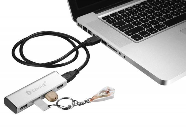 4-Port Alumimun USB 3.0 HUB DM-0013 (Zilver), Computers en Software, Dockingstations, USB-hub, Laptop, Tablet, Ophalen of Verzenden