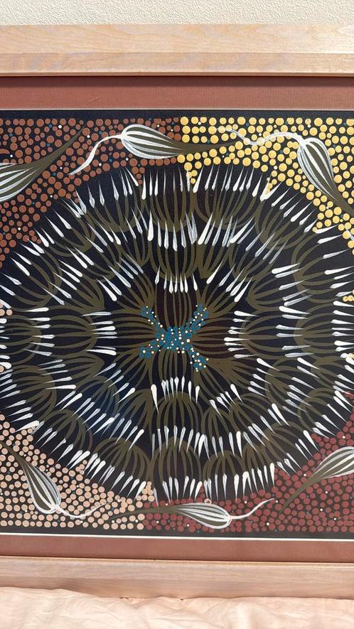 Origineel Aboriginal schilderij door Joanne Nangala, Antiek en Kunst, Kunst | Niet-Westerse kunst, Ophalen of Verzenden
