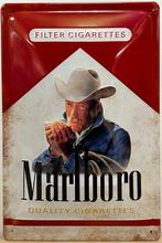 Marlboro filter cigarettes relief reclamebord van metaal, Verzamelen, Merken en Reclamevoorwerpen, Nieuw, Reclamebord, Ophalen of Verzenden