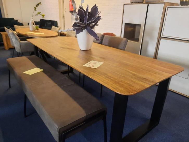 Nieuw binnen mango 240x100cm  Eenmalig 395,-, Huis en Inrichting, Tafels | Eettafels, Nieuw, 150 tot 200 cm, 150 tot 200 cm, Vijf personen of meer