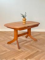 Vintage eetkamertafel ovaal Deens uitschuifbaar jaren 50/60, Huis en Inrichting, Tafels | Eettafels, Ophalen, Gebruikt, Eikenhout
