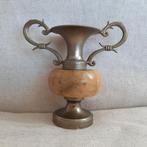 Vintage Vaasje onyx marmer en messing handvat, Ophalen of Verzenden