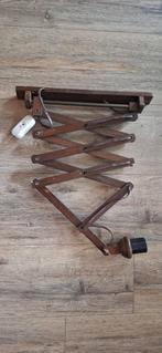 Vintage Houten Scharnierlamp, Ophalen, Gebruikt, Hout, Vintage