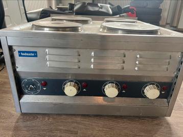 Foodmaster 4 pits RVS electr. kookplaat, perilex stekker beschikbaar voor biedingen