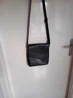 Zwarte damestas schoudertas leer, Ophalen of Verzenden, Gebruikt, Zwart, Schoudertasje