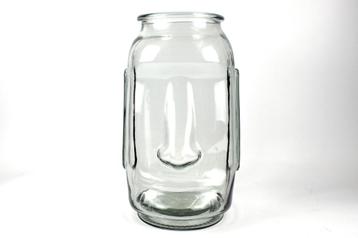 Moai vaas van gerecycled glas handgemaakt hoofd  beschikbaar voor biedingen