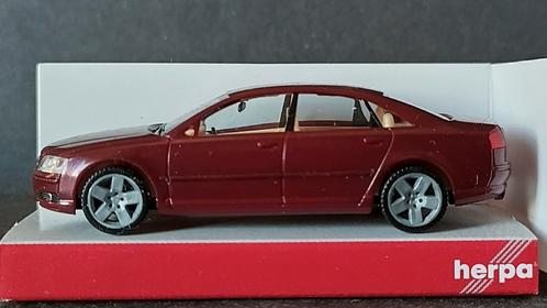 Audi A8 D3 Asian Red 1:87 H0 Herpa Pol, Hobby en Vrije tijd, Modelauto's | 1:87, Zo goed als nieuw, Auto, Ophalen of Verzenden