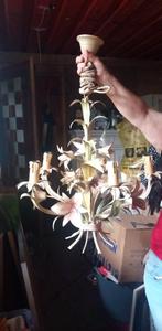 Franse Hanglamp met Bloemen Antiek Vintage, Huis en Inrichting, Ophalen of Verzenden, Gebruikt, Antiek Frans, Minder dan 50 cm