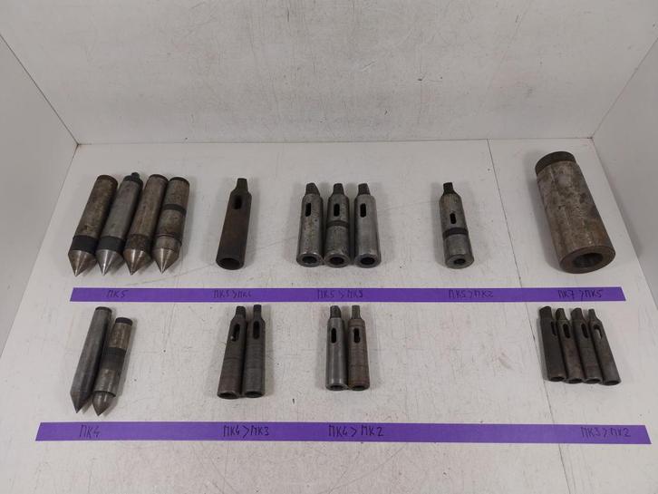 Morseconus verlopen en verlengstukken, diverse maten., Doe-het-zelf en Verbouw, Gereedschap | Handgereedschap, Gebruikt, Ophalen of Verzenden