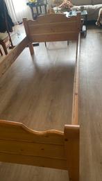 1 persoons grenen houten  bed, Ophalen, Gebruikt, 90 cm, Eenpersoons